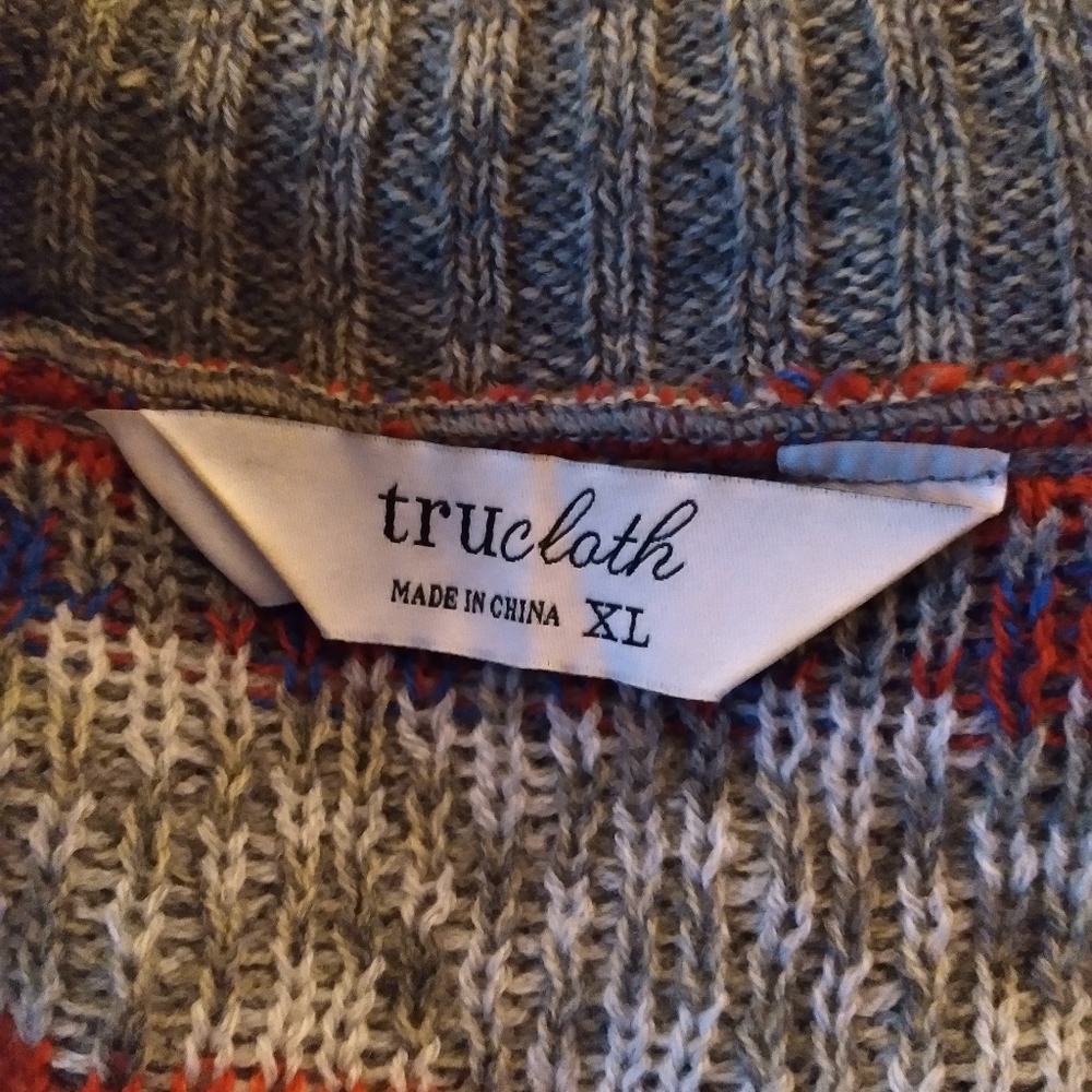 Trucloth Boho Open front Shawl collar cardigan, size XL - Picture 5 of 8